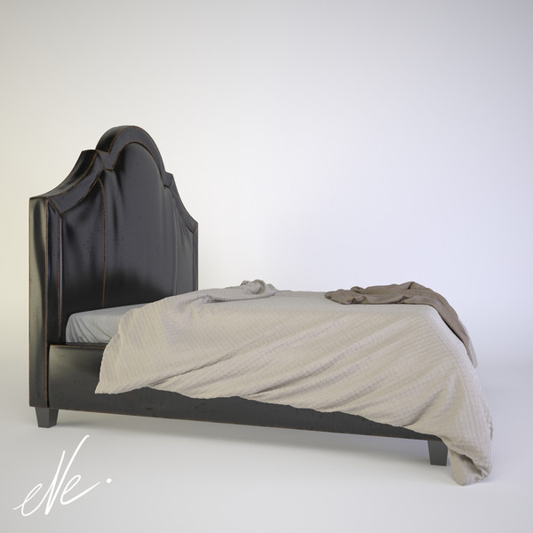 restoration hardware 3d model - Jameson Leather Bed by eve.happy
